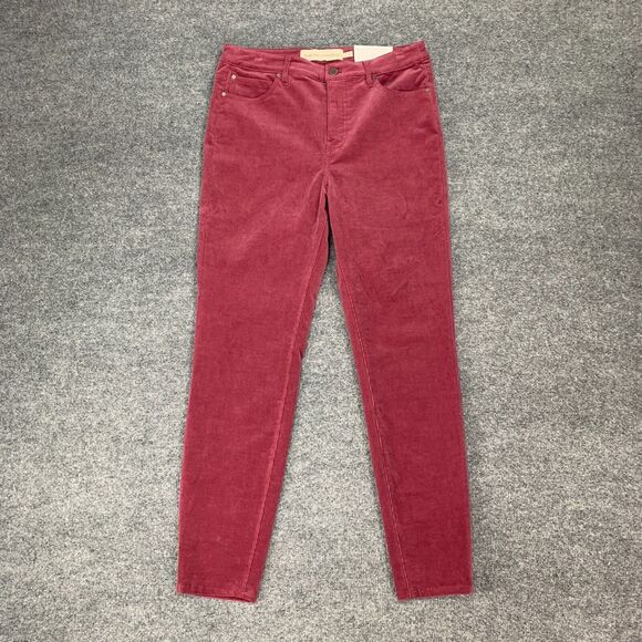 Soft Surrounding Skinny Corduroy Jeans Women 10 Berry Full Length High Rise Pant - Picture 3 of 13